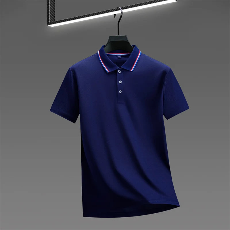 🧥 Men’s Solid Colour Short Sleeve Polo Shirt – Summer Essential