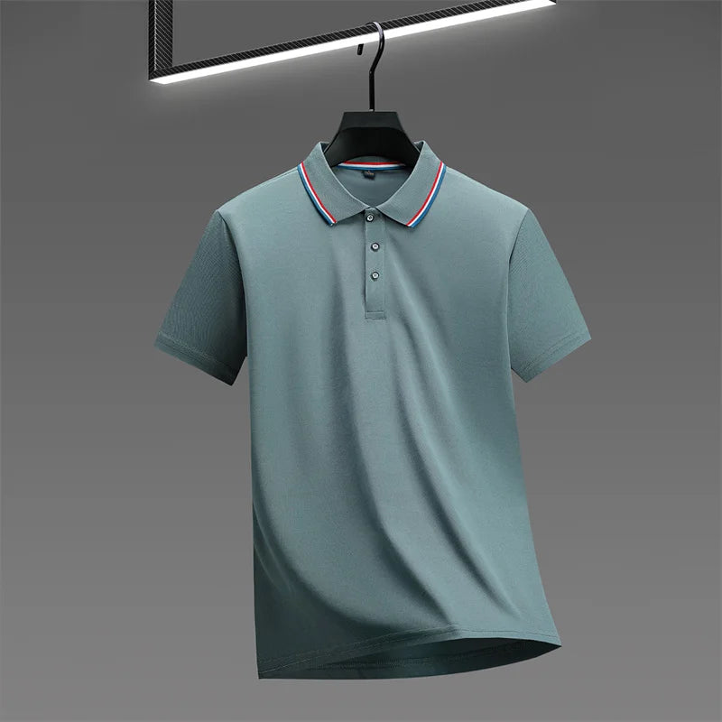 🧥 Men’s Solid Colour Short Sleeve Polo Shirt – Summer Essential