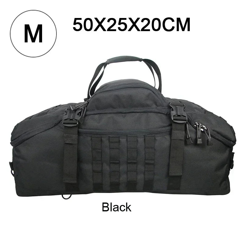 🎒 30L / 45L / 80L Tactical Duffle Backpack | 3‑in‑1 MOLLE Outdoor Bag Convertible design: works as backpack, duffle bag, or shoulder bag — tough, waterproof, built for travel, camping, and heavy use