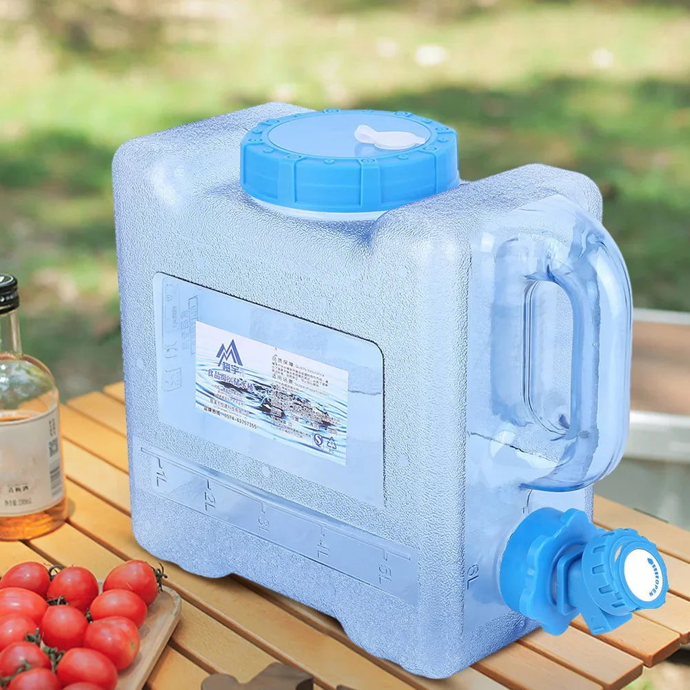 6/8/13/18L Water Container Portable Water Tank Container with Faucet No Leakage Large Capacity for Camping Cooking Water Storage