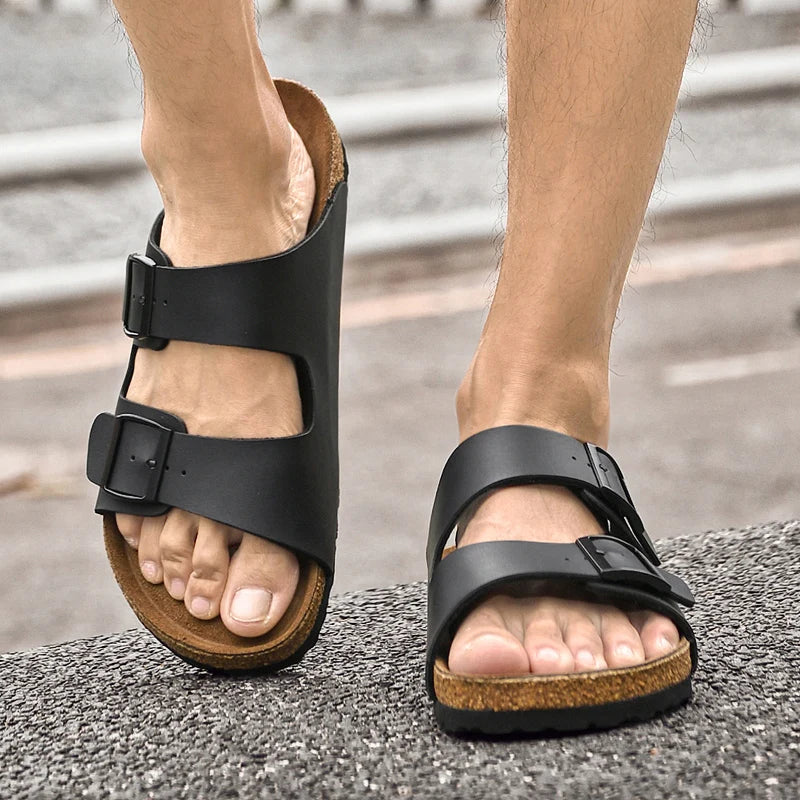 Men’s Casual Genuine Leather Sandals – Designer Style