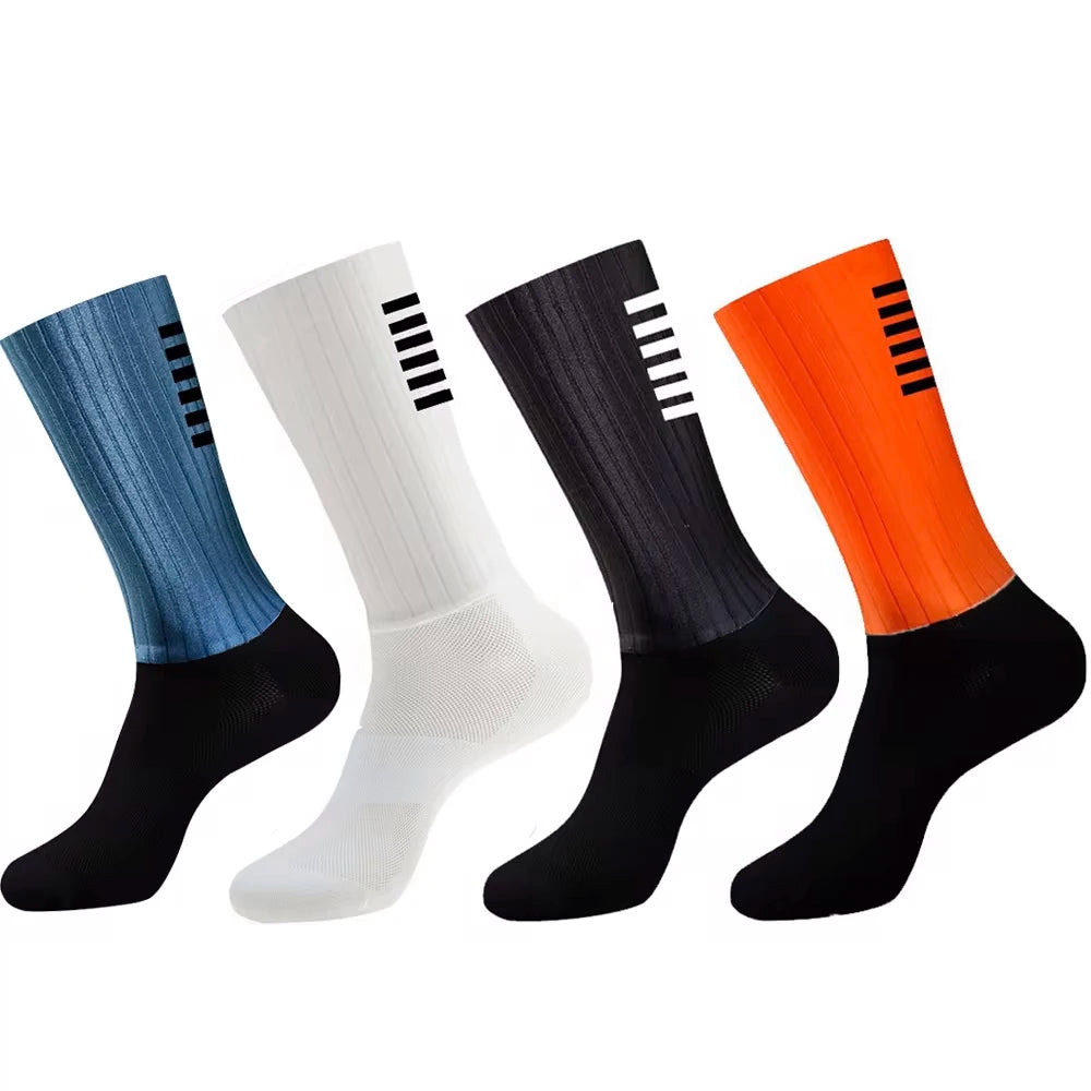 🧦 New Silicone Aero Cycling Socks | Anti‑Slip Men’s Sport Socks