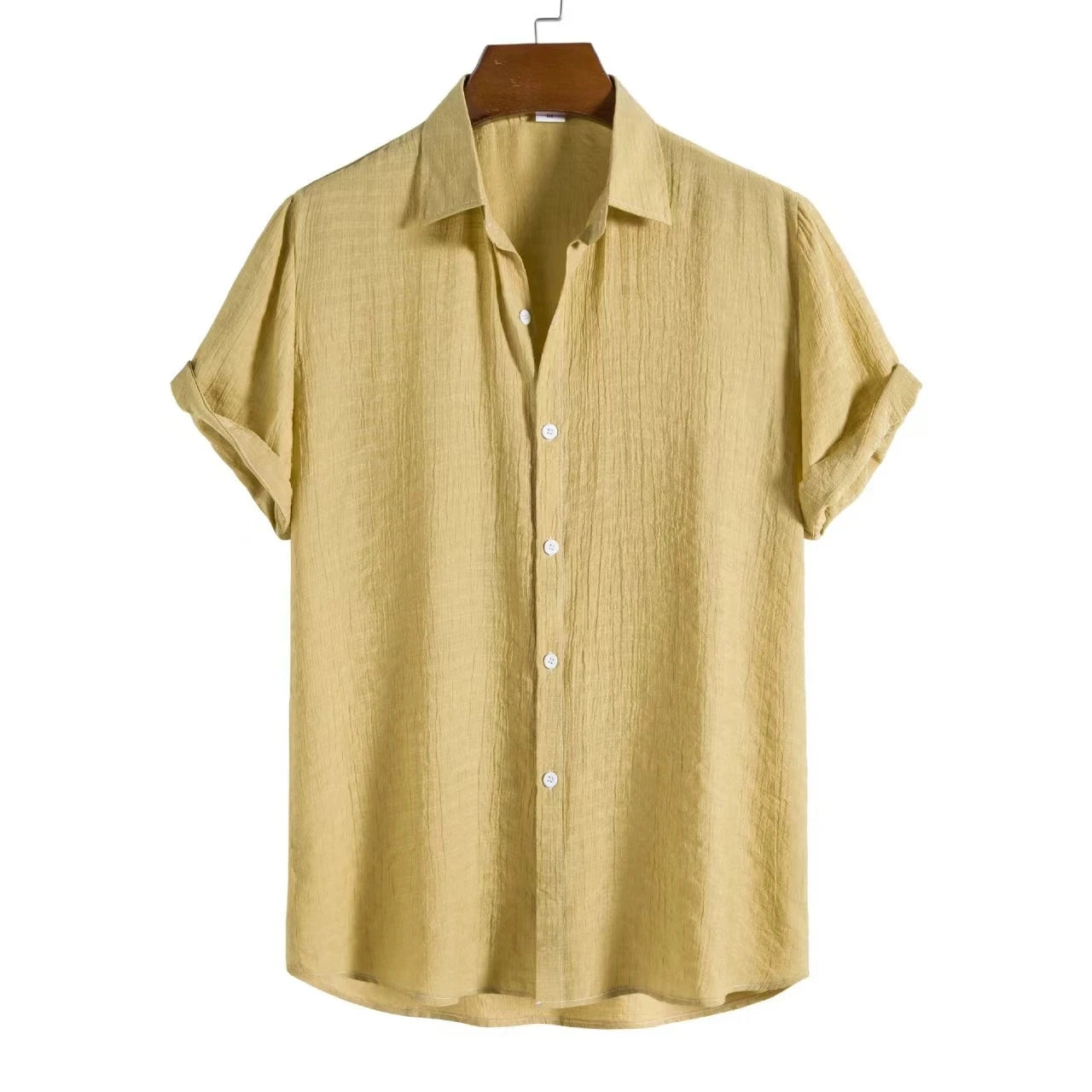 🌿 Men’s Cotton Linen Short Sleeve Shirt / Tee – Ultimate Summer Cool