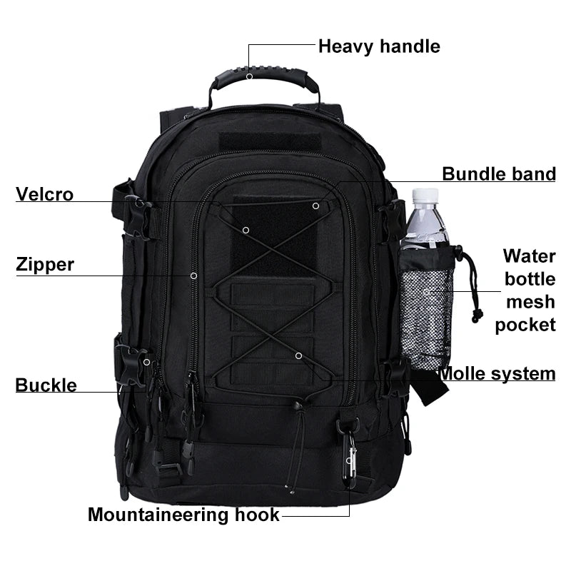 🎒 60L Military Tactical Assault Rucksack | Molle Army Backpack