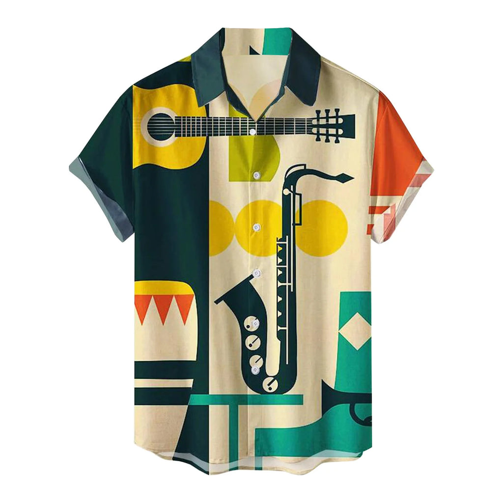 🌺  Summer New Hawaii Vacation Printed Short‑Sleeve Shirt