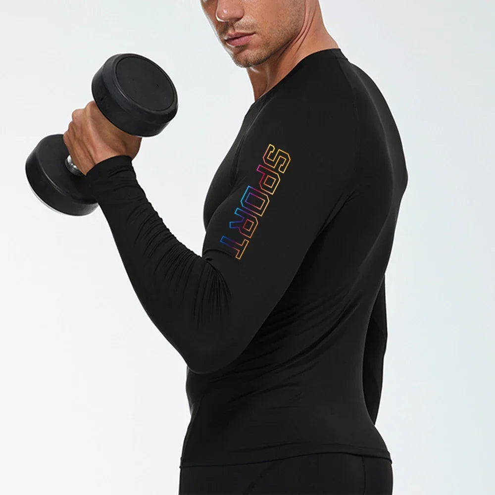 🖤 Men’s Black Compression Long Sleeve Base Layer