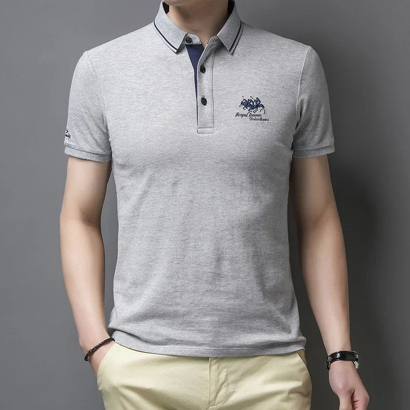 🎩 Men’s Embroidered Short‑Sleeve Polo Shirt