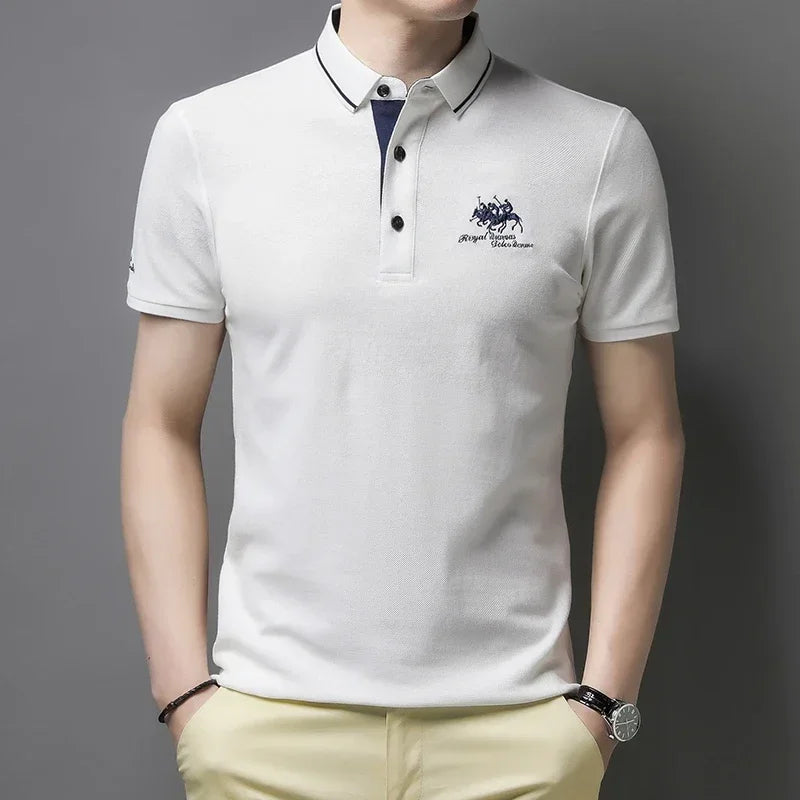 🎩 Men’s Embroidered Short‑Sleeve Polo Shirt