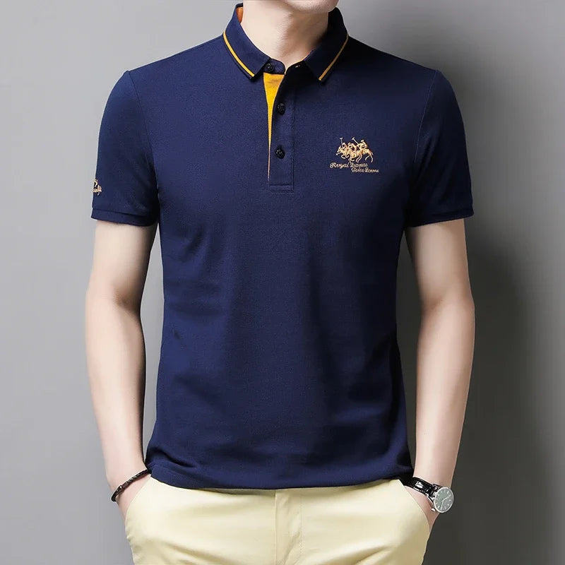 🎩 Men’s Embroidered Short‑Sleeve Polo Shirt