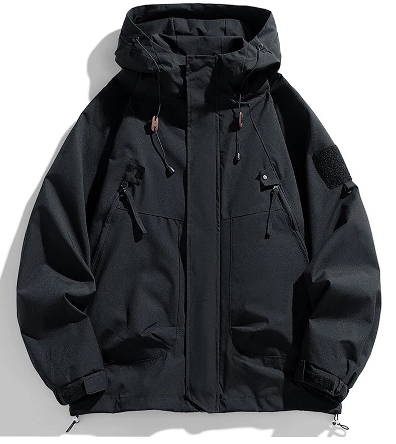 🧥 Men’s Black Softshell Windbreaker Bomber Jacket
