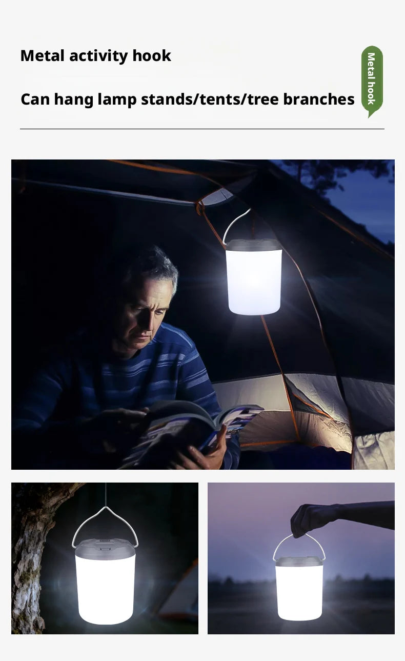 Outdoor Camping Lantern Atmosphere Tent Lighting Handheld Campsite Light Portable Illumination for Wilderness Adventures