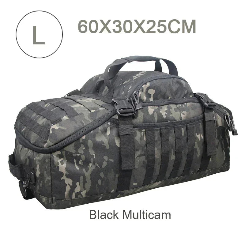 🎒 30L / 45L / 80L Tactical Duffle Backpack | 3‑in‑1 MOLLE Outdoor Bag Convertible design: works as backpack, duffle bag, or shoulder bag — tough, waterproof, built for travel, camping, and heavy use