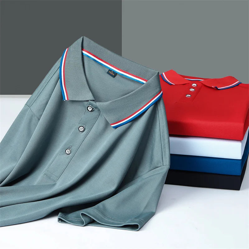 🧥 Men’s Solid Colour Short Sleeve Polo Shirt – Summer Essential