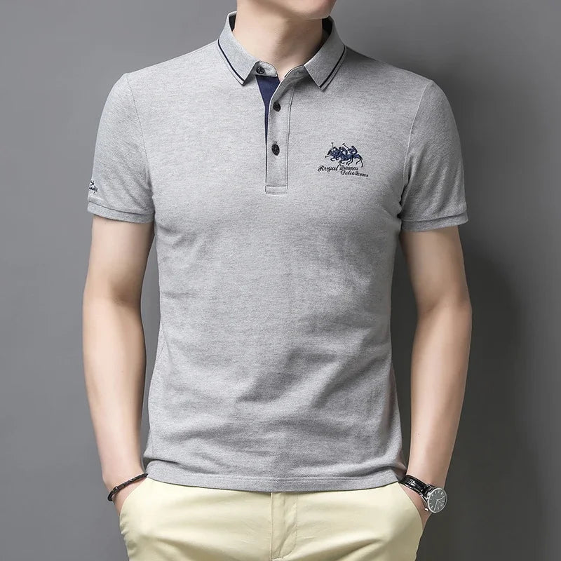 🎩 Men’s Embroidered Short‑Sleeve Polo Shirt