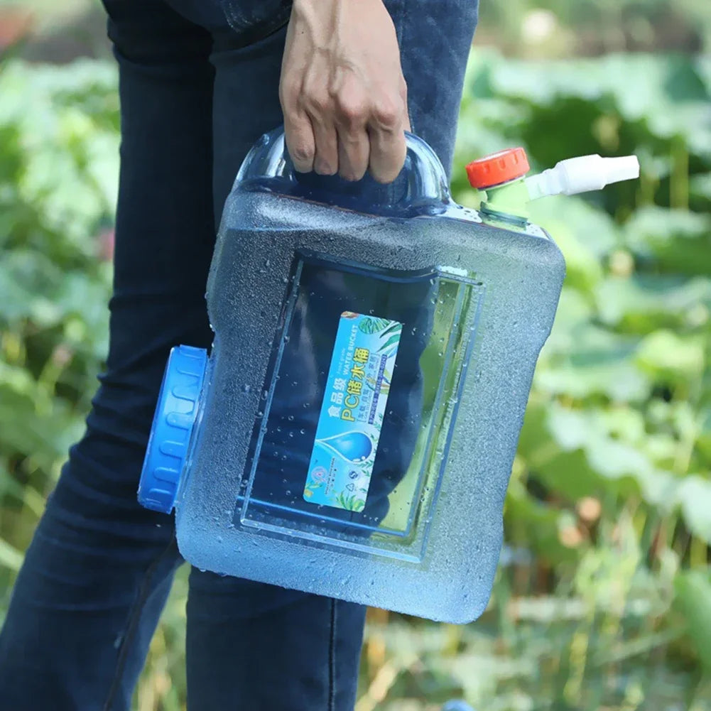 6/8/13/18L Water Container Portable Water Tank Container with Faucet No Leakage Large Capacity for Camping Cooking Water Storage