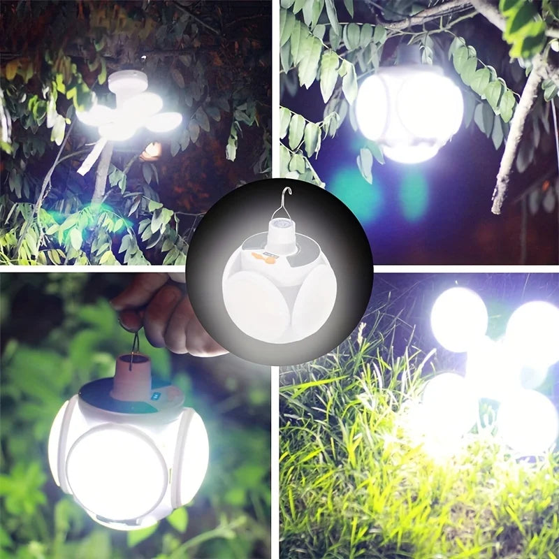Rechargeable LED Camping Lantern With folding LED floodlight Portable Tent Light With 3 Light Modes For Camping, Hiking, Fishing