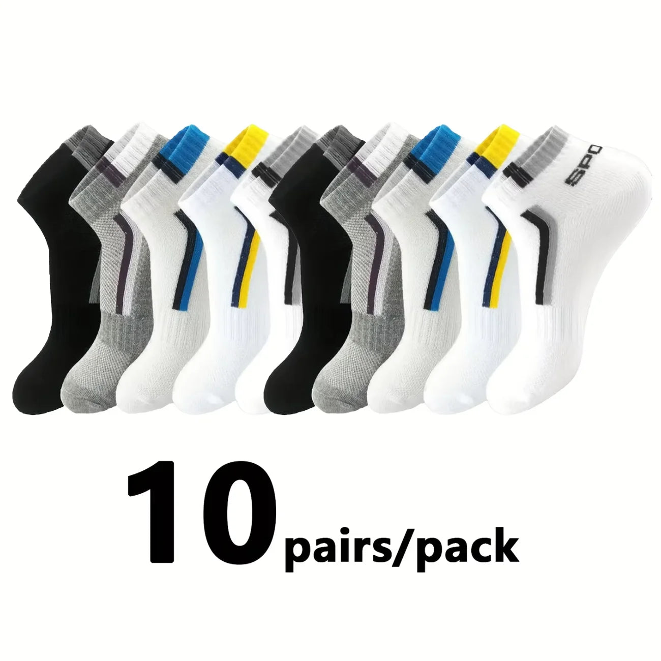 🧦 30 Pairs Men’s Mesh Ankle Socks | Color‑Block Sports & Casual