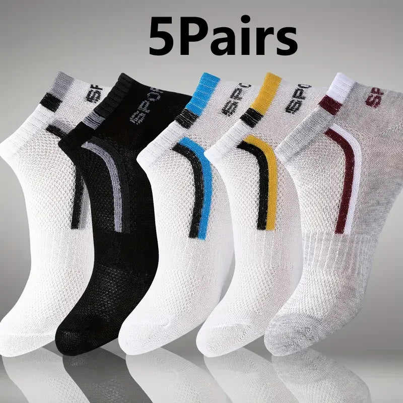 🧦 30 Pairs Men’s Mesh Ankle Socks | Color‑Block Sports & Casual
