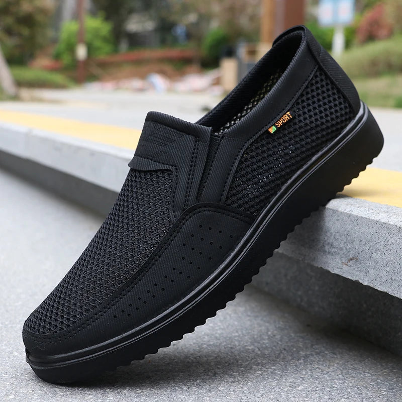 🟤 Brown Mesh Slip‑On Casual Walking Shoes