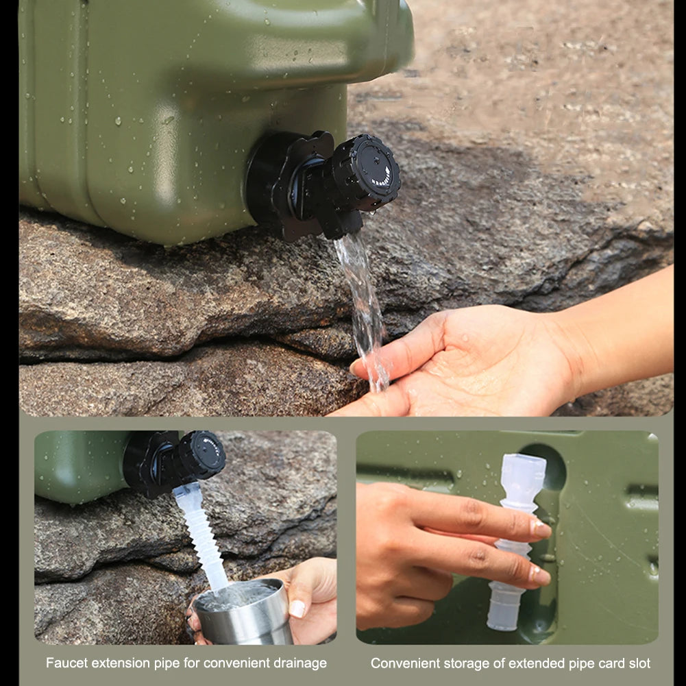 11/12L Water Storage Container with Faucet Portable Water Tank Large Capacity Drinking Water Bucket for Vehicle Car Camping