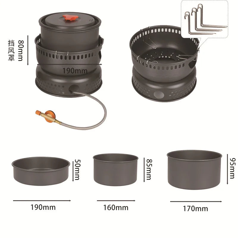 Camping Gas Stove Alcohol Stove Cooking Pot Optional XBL100-Q1 Stove Burner Pots Pan Set