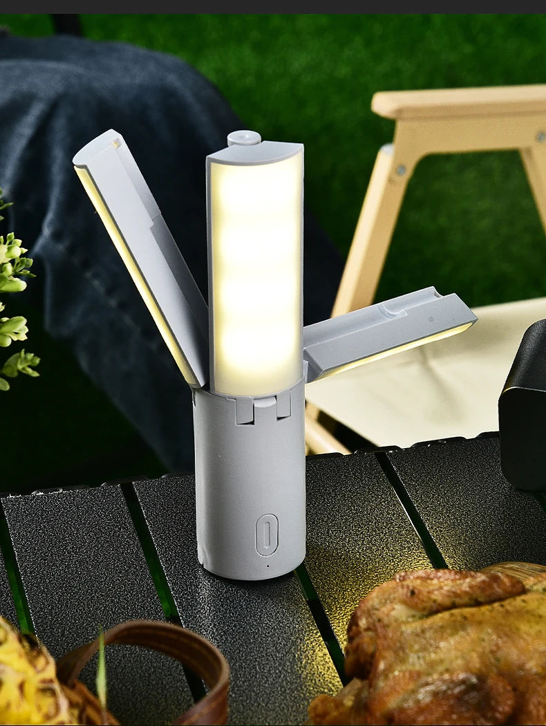 Outdoor Camping Light Portable Lantern Folding Rechargeable 3 Modes Dimmable for Outdoor Indoor Camping Tent Emergency Lighting