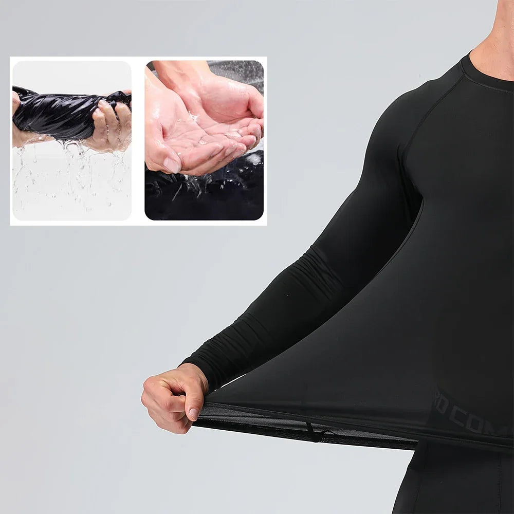 🖤 Men’s Black Compression Long Sleeve Base Layer