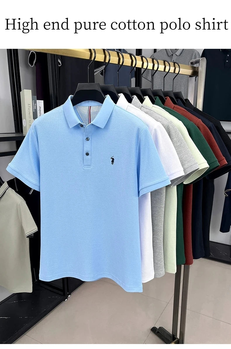 🐎 100% Pure Cotton Pony‑Embroidered Men’s Polo Shirt