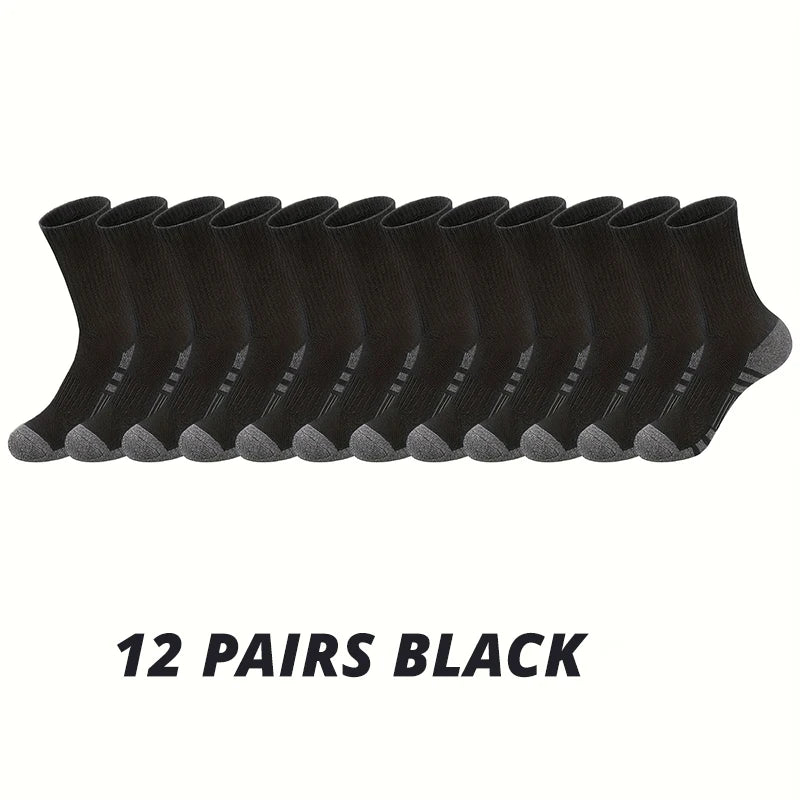 🧦 6 / 12 Pairs Men’s Ground‑Grip Sports Socks | Football & Gym
