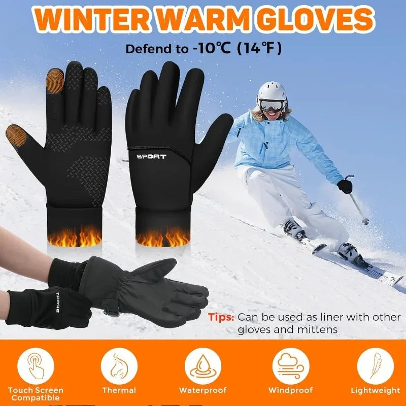 🧤 Men  Winter Thermal Gloves – Windproof, Touchscreen, Non‑Slip
