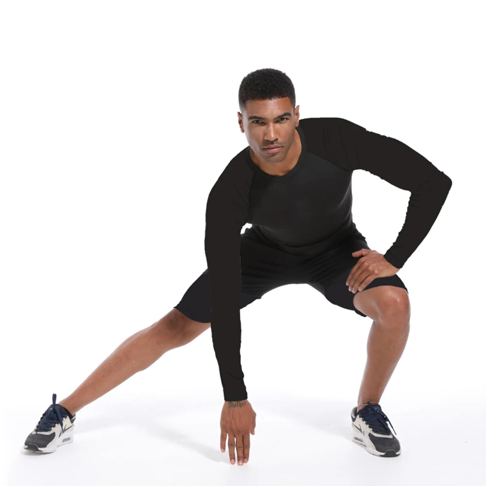 🧣 Men’s Turtleneck Compression Long Sleeve Rash Guard
