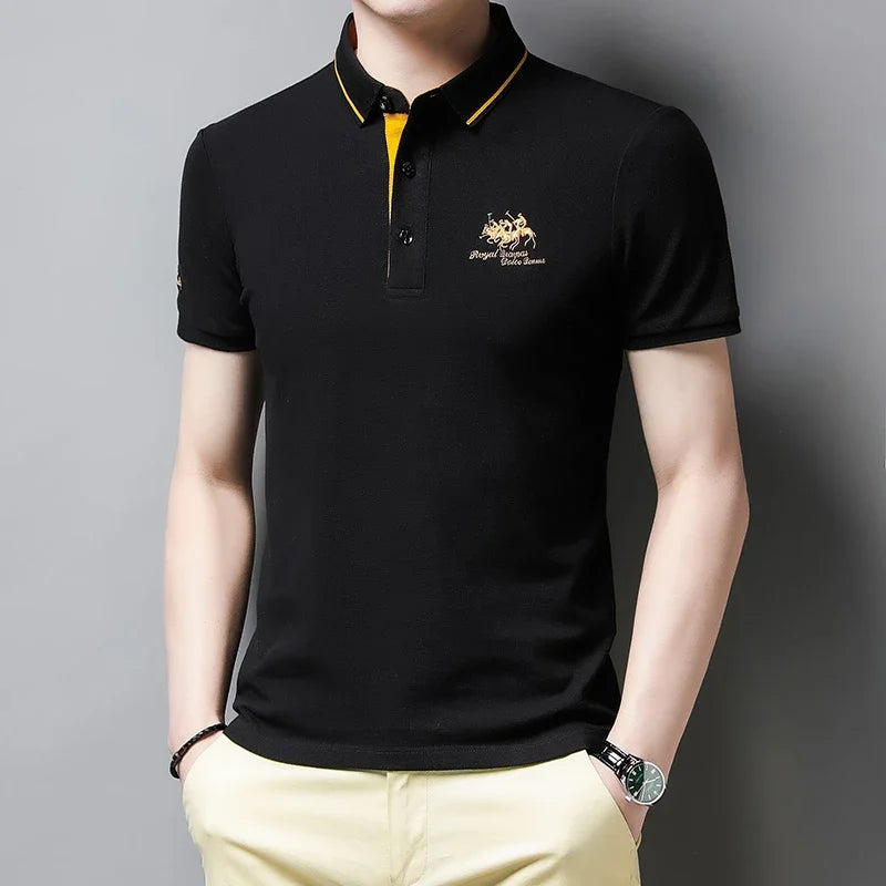 🎩 Men’s Embroidered Short‑Sleeve Polo Shirt