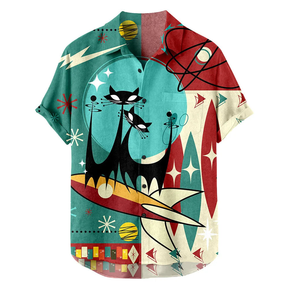 🌺  Summer New Hawaii Vacation Printed Short‑Sleeve Shirt