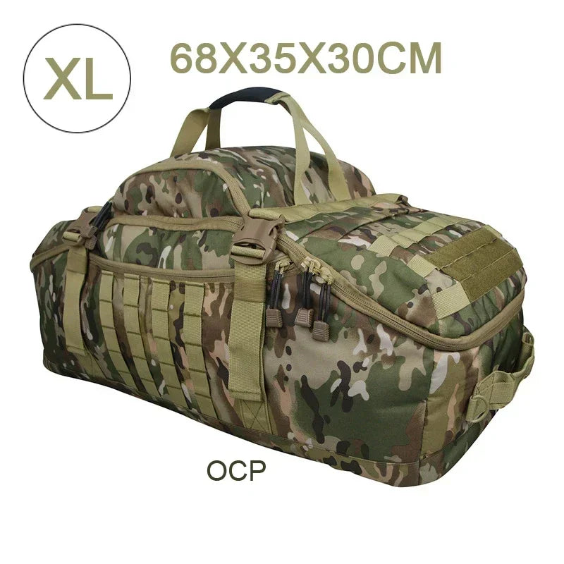 🎒 30L / 45L / 80L Tactical Duffle Backpack | 3‑in‑1 MOLLE Outdoor Bag Convertible design: works as backpack, duffle bag, or shoulder bag — tough, waterproof, built for travel, camping, and heavy use