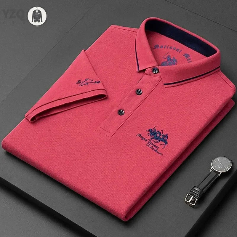 🎩 Men’s Embroidered Short‑Sleeve Polo Shirt