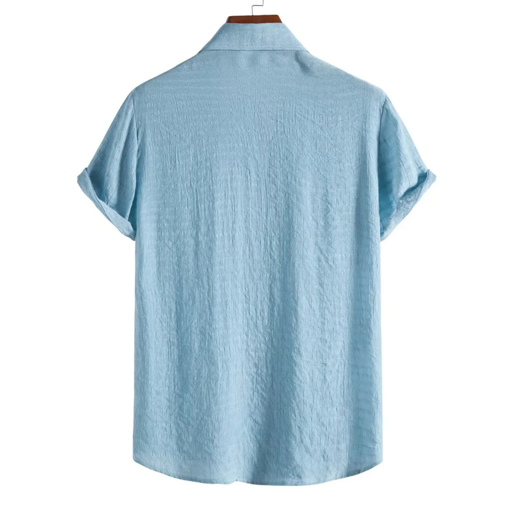 🌿 Men’s Cotton Linen Short Sleeve Shirt / Tee – Ultimate Summer Cool