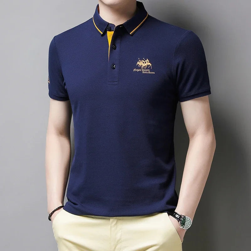 🎩 Men’s Embroidered Short‑Sleeve Polo Shirt