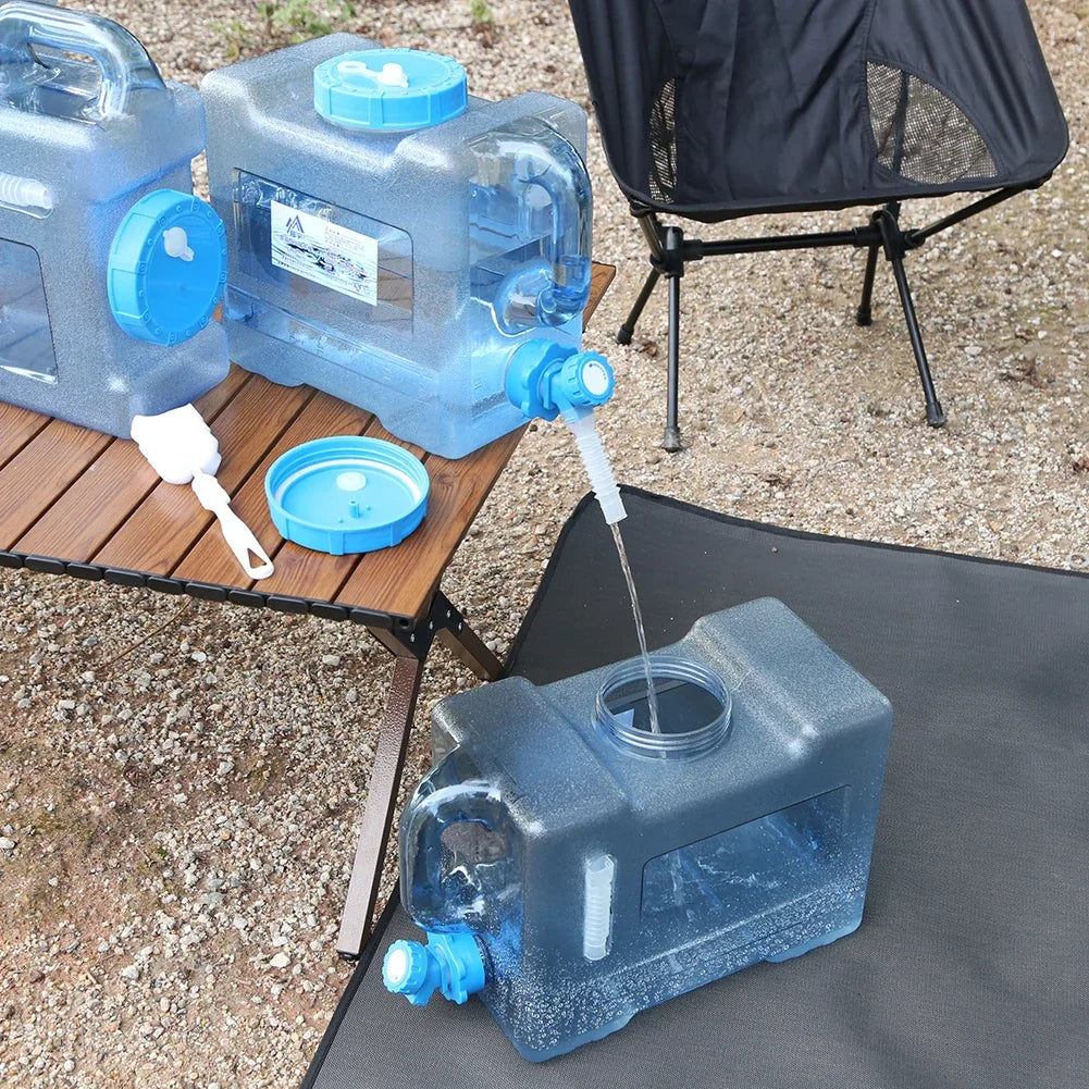 6/8/13/18L Water Container Portable Water Tank Container with Faucet No Leakage Large Capacity for Camping Cooking Water Storage