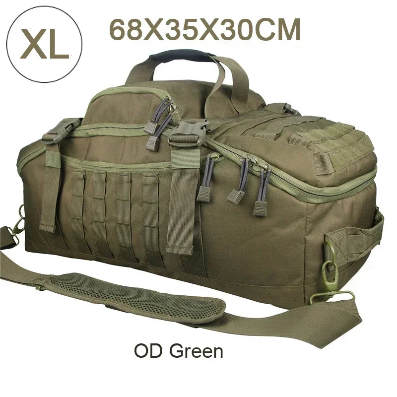 🎒 30L / 45L / 80L Tactical Duffle Backpack | 3‑in‑1 MOLLE Outdoor Bag Convertible design: works as backpack, duffle bag, or shoulder bag — tough, waterproof, built for travel, camping, and heavy use