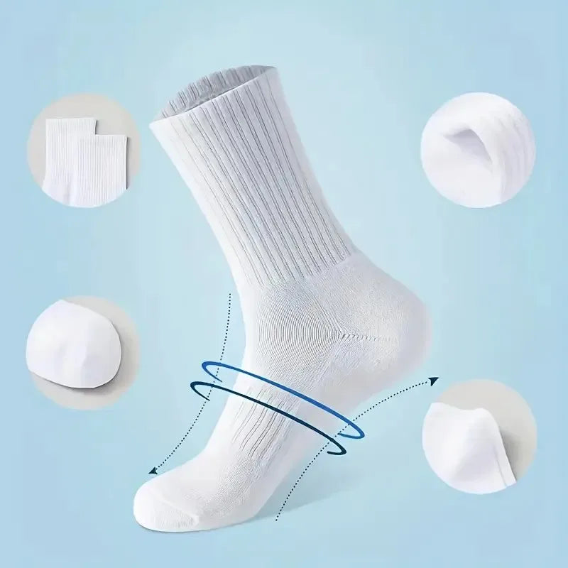 🧦 10 / 20 Pairs Neutral Solid Crew Socks | All‑Season Sports & Daily