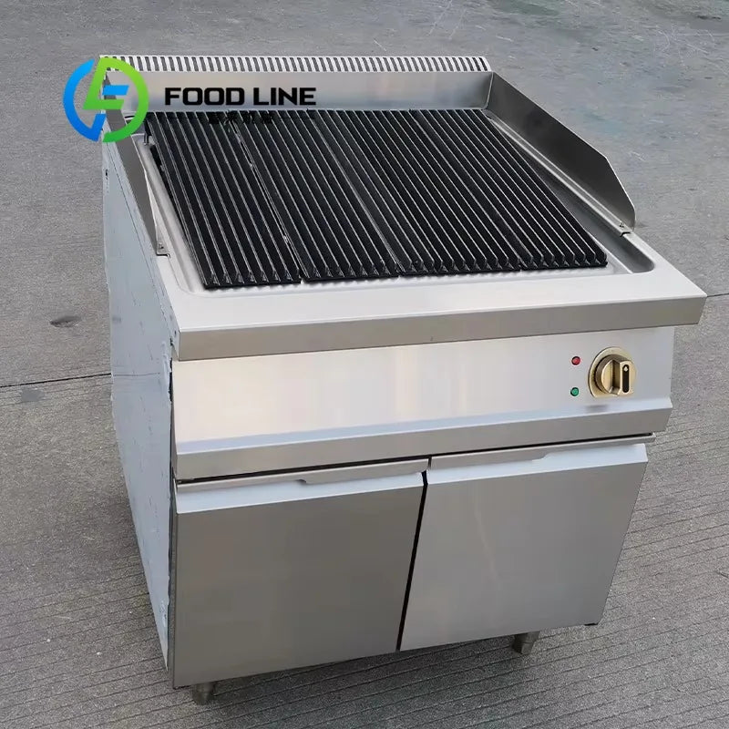 Commercial Electric Chargrill with Cabinet Electric Grill Griddle Stainless Steel BBQ Grill for Hotel & Restaurant