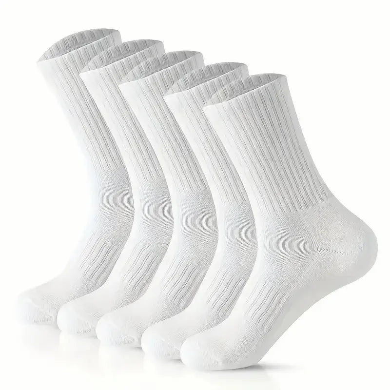 🧦 10 / 20 Pairs Neutral Solid Crew Socks | All‑Season Sports & Daily