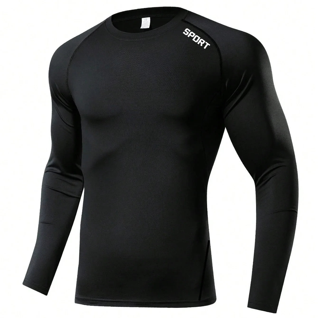 🖤 Men’s Black Compression Long Sleeve Base Layer