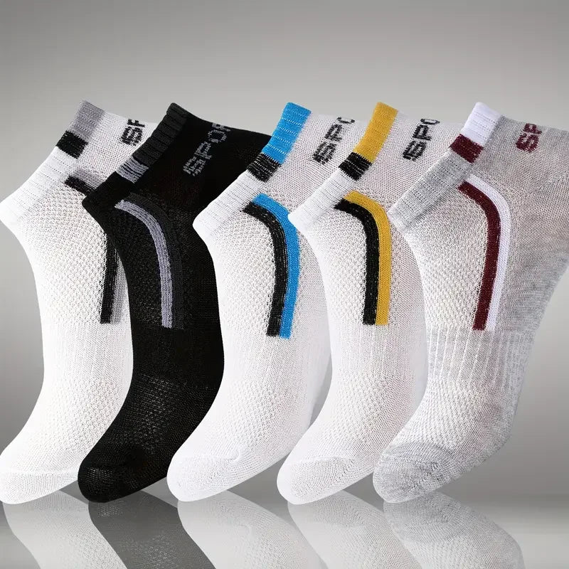 🧦 30 Pairs Men’s Mesh Ankle Socks | Color‑Block Sports & Casual