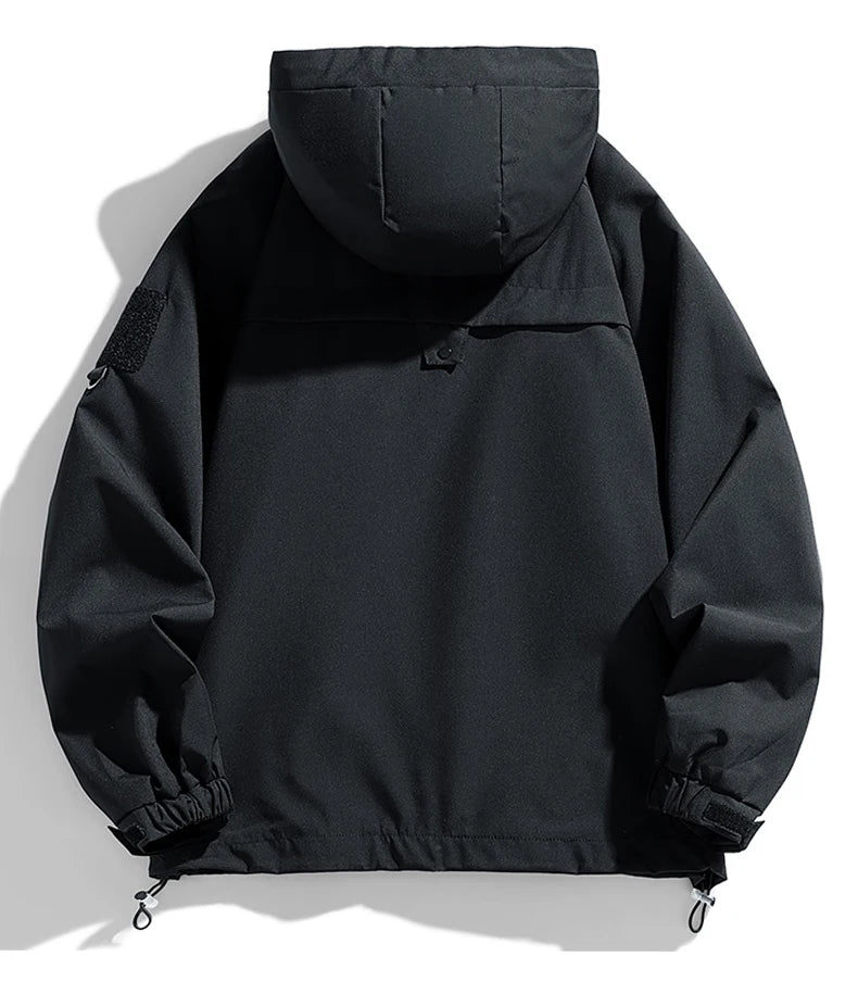 🧥 Men’s Black Softshell Windbreaker Bomber Jacket