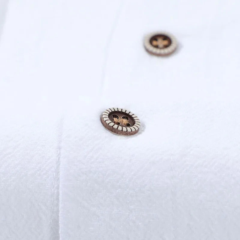 🌿 New Men’s Long‑Sleeve Linen‑Blend Casual Shirt