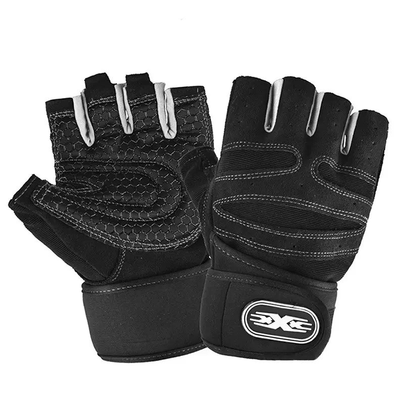 🧤 Half‑Finger Workout Gloves – With Wrist Wrap Support