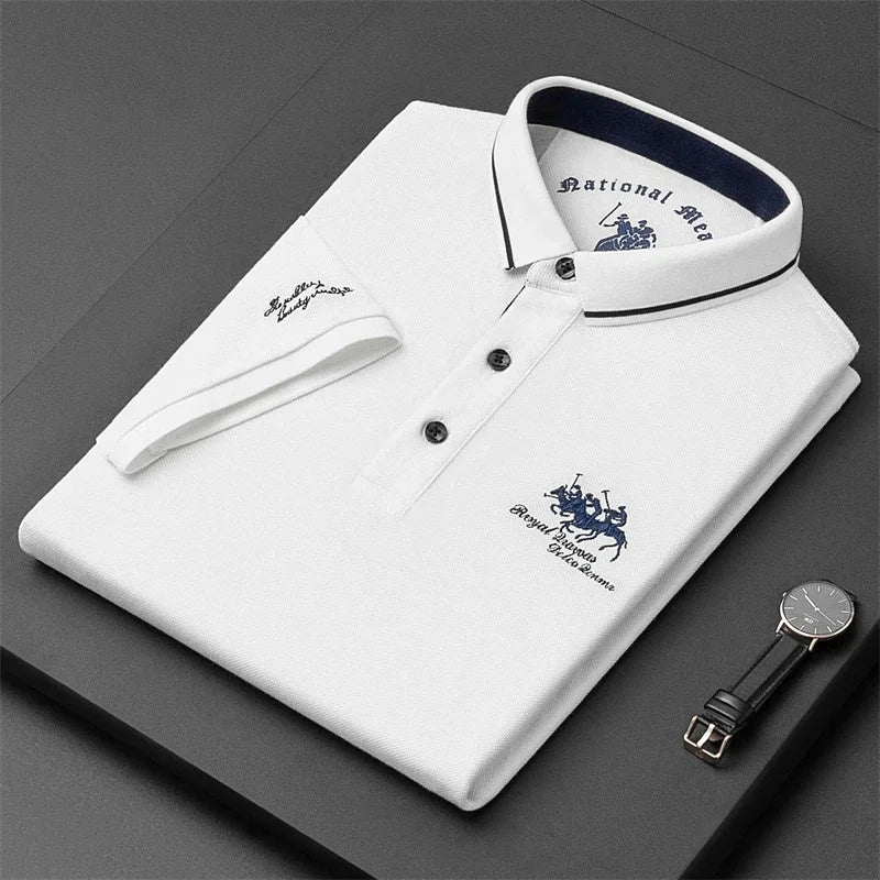🎩 Men’s Embroidered Short‑Sleeve Polo Shirt