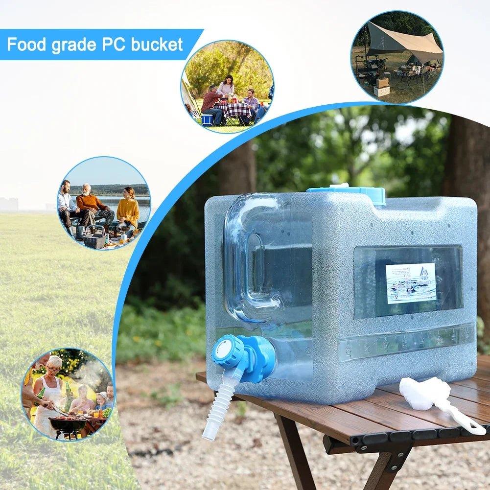 6/8/13/18L Water Container Portable Water Tank Container with Faucet No Leakage Large Capacity for Camping Cooking Water Storage