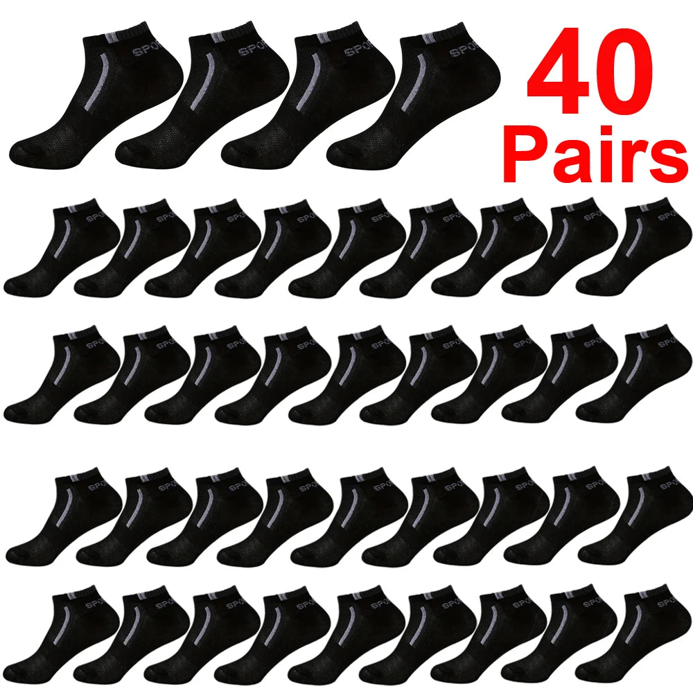 🧦 30 Pairs Men’s Mesh Ankle Socks | Color‑Block Sports & Casual